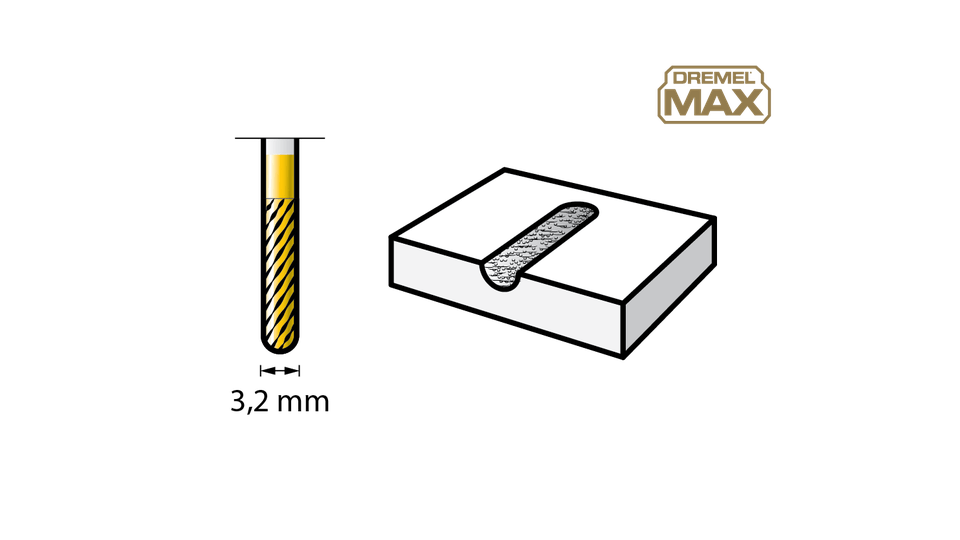 BROCA DE TALLADO DE CARBURO DE TUNGSTENO DREMEL MAX  (9903DM)