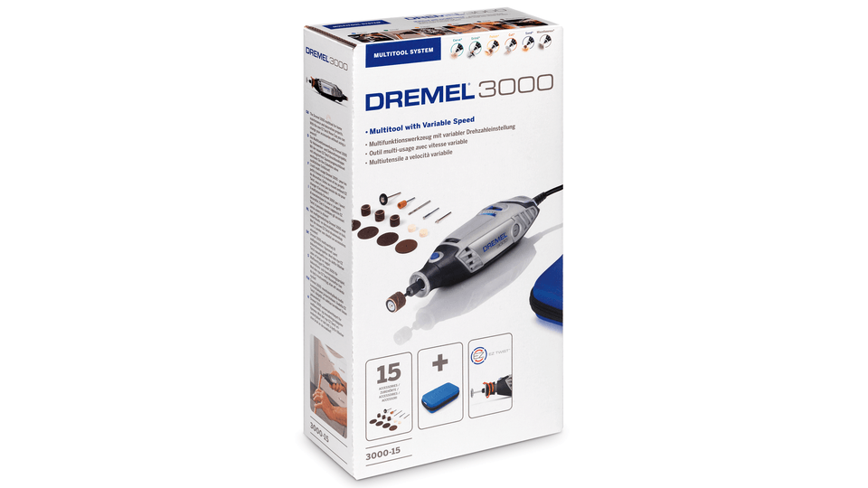 KIT DE HERRAMIENTAS Dremel 3000 15 accesorios + maletín DR 3000 JC